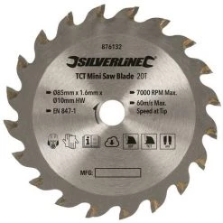 SILVERLINE Lame De Mini-scie TCT - ø 85 Mm - Alésage 10 Mm - 20 Dents