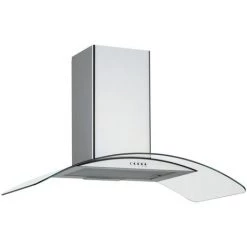 Hotte Décorative Murale 90cm 61db 253m3/h Verre/inox - H10590015 - Silverline - Inox