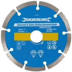 SILVERLINE Disque Diamant A Tronconner Beton Pierre Materiaux A Jante Segmentee - 125 Mm