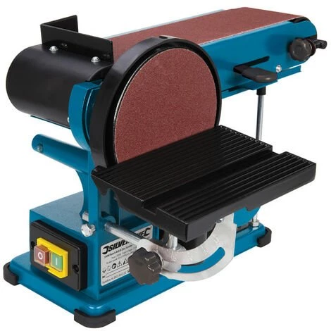 SILVERLINE Ponceuse Stationnaire A Bande De 100mm Et A Disque De 150mm - 350 W