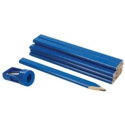 SILVERLINE 12 Crayons De Menuisier Et 1 Taille-crayon - 13 Pièces