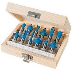 SILVERLINE Coffret De 12 Fraises Pour Defonceuse 12 Mm