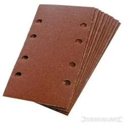 SILVERLINE 10 Feuilles Abrasives 1/3 Auto-agrippantes Perforées
