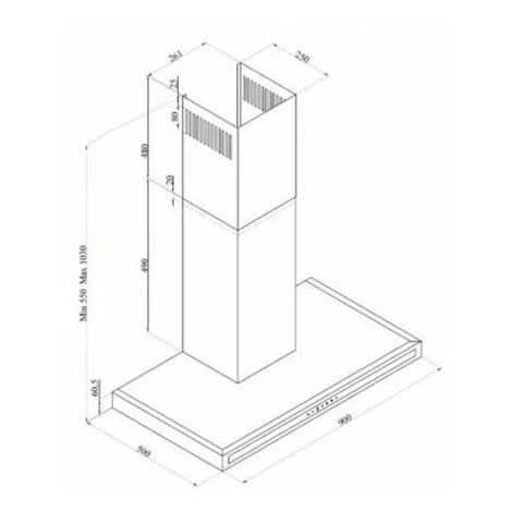 Hotte Cuisine Murale Silverline TEA Noir Mat 90 Cm - Noir – Image 4
